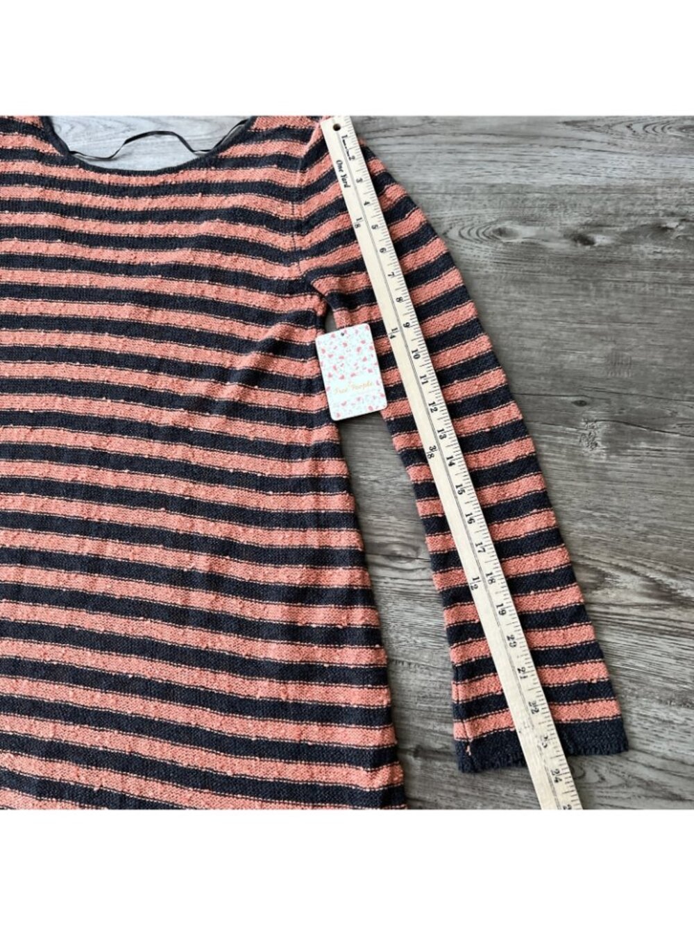 Free People Striped Mini Dress Womens‎ XS Long Sleeve Tunic Boucle Knit NWT - Picture 6 of 15